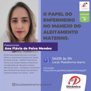 Palestra aborda sobre papel do enfermeiro no manejo do aleitamento materno