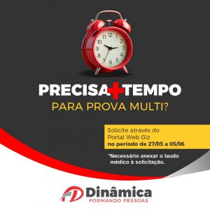 Começa prazo para solicitação de tempo adicional para a Prova Multidisciplinar