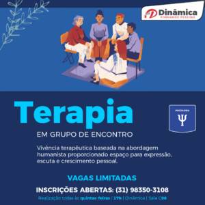 Dinâmica oferta vagas para alunos em Projeto de terapia em grupo da Psicologia