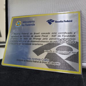 NAF da Dinâmica recebe homenagem da Receita Federal