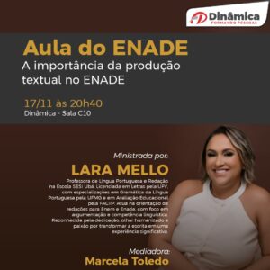 Aula especial abordará sobre produção textual para alunos que farão Enade