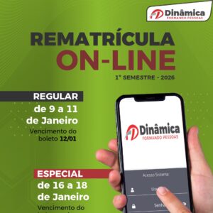 Prazo para rematrícula on-line começa em 9 de janeiro