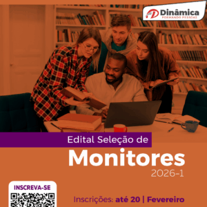 Inscrições abertas para monitoria de disciplinas 2026.1