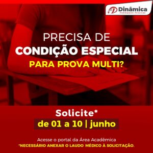 Começa período para solicitação de condições especiais para realizar Prova Multidisciplinar